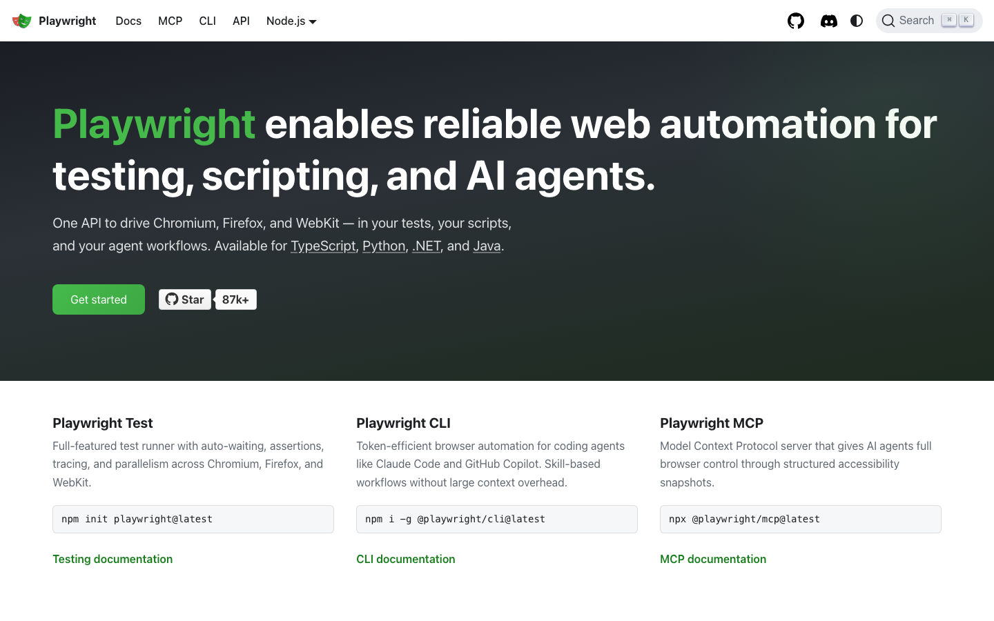 Common AI tool links homepage screenshot